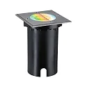Vloerinbouwarmatuur FLOOR RGBW hoekig, ZigBee aanstuurbaar IP67, zwart dimbaar
