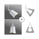Paulmann Lampenkap ALVARO URail DecoSystems, chroom mat, wit