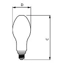 Philips LED lamp TFORCE CORE LED HPL 24.5W E27 840 FR schakelbaar mat E27 24,5W 4000lm 4000K 300° CRI >80  mat