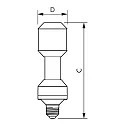 Philips LED lamp MASTER LED TRUEFORCE ROAD  SON-T IF 727 horizontaal, on/off E27 34W 5400lm 2700K CRI 70 