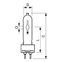 Philips metal halide lamp MASTER COLOUR CDM-T T19 G12 3000K CRI 80-89 