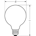 RADIUM filament lamp globe STAR GLOBE DIM G120/F G120 matt E27 11W 1521lm 2700K 330° CRI >80 dimmable