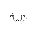 RADIUM corner profile SMALL CORNER F 23/23 B1C1, grey, white matt
