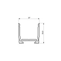 RADIUM U profile MEDIUM U 27/25.9/B2C2 - 2M surface-mounted version, black, anodised