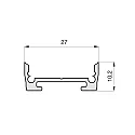 RADIUM U-profiel MEDIUM U-FLAT 27/10.2/B2C2 - 2M plat, opbouwversie, zwart, geanodiseerd