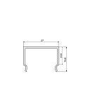 RADIUM toebehoren Profiel omslag PROFIL M / COVER MEDIUM SQUARE 27/14 C2 - 1M / FROSTED hoekig, hoog, mechanisch, gesatineerd