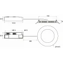 Rutec Plafondinbouwarmatuur TALAN XXS Ø 118MM Plug&Play stijf, CCT Switch, multipower IP44, wit 