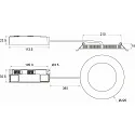 Rutec Plafondinbouwarmatuur TALAN M Ø 220MM Plug&Play stijf, CCT Switch, multipower IP44, wit 