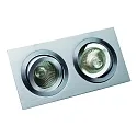Inbouwarmatuur MELIMAR 2-voudig, hoekig IP20, aluminium glanzend