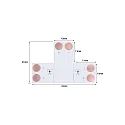 Rutec T-hoek bord VARDAFLEX 1CM 2-polig, codeerbaar, wit