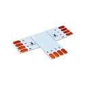 T-hoek bord VARDAFLEX 1CM 4-polig, RGB, codeerbaar, wit