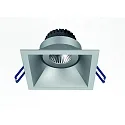 Inbouwarmatuur TOM SQUARE(EMPTY CASE FOR LED MODULE Ø5CM) hoekig, draaibaar, zonder contactdoos IP20, zilver mat dimbaar