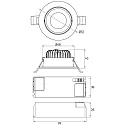 Downlight GAIL Plug&Play rond, draaibaar IP65, gepoedercoat, wit mat dimbaar