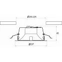 Rutec Downlight CYRA+ M - Ø 237MM / CRI80 stijf, multipower, on/off IP20, verkeerswit 