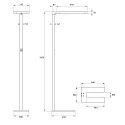 Rutec Projekt Staande lamp BRONWE direct / indirect, UGR < 19, met aanraakdimmer IP20, wit aluminium dimbaar