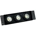 ceiling recessed luminaire VANYA 3 flames, square, swivelling, flush IP20, black dimmable