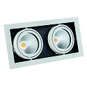 recessed luminaire CORU-80K 2 flames, square, cardanic swivelling IP20, white dimmable