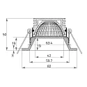 Rutec Projekt Plafondinbouwarmatuur HYELLE COB rond, stijf IP20, transparant, wit mat