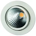 Inbouwspot GLIN COB 500MA rond, draaibaar, constante stroom IP40, wit mat dimbaar