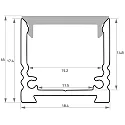 Rutec Projekt U-profiel UP18/12 / 2M, aluminium geëloxeerd