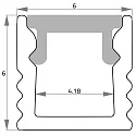 Rutec Projekt U-profiel MUP6/6 MINI, aluminium geëloxeerd