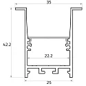 Rutec Projekt kraagvorm profiel TKP25/42 / 2M set terug, diep, aluminium geëloxeerd