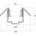 Rutec Projekt Hoekprofiel VARDAFLEX NEON/PLATIN SVQ/TVQ - 45° TILTED- 2M, aluminium