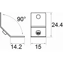 Rutec Projekt mounting bracket PFH351 - 45° - VARDAFLEX PLATIN inclined, aluminium