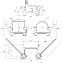 Rutec Projekt kraagvorm profiel FLAT 23/12K - 2M plat, aluminium geëloxeerd