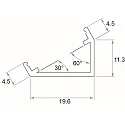 Rutec Projekt Montageklem 30° / 60°, aluminium