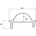 Rutec Projekt toebehoren Profiel omslag LENS 30° - PFH405/8 / PFH415/8 / PFH425 / PFH435 / PFH455 - 2M symmetrisch, met lensoptiek, wit 200cm