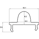 Rutec Projekt toebehoren Profiel omslag LENS 60° - PFH405/8 / PFH415/8 / PFH425 / PFH435 / PFH455 - 2M symmetrisch, met lensoptiek, wit 200cm