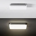 SIGOR LED Ceiling luminaire SQUARE, 40 x 40 x 6.3cm, IP20, 38W 3000K 2600lm, white matt / silver