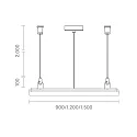 SIGOR pendant suspension PLANK, silver, white