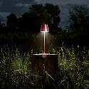 SIGOR battery table lamp NUINDIE round, CCT Switch IP54, cherry red anodised dimmable