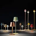 SIGOR battery table lamp NUINDIE round, CCT Switch IP54, cherry red anodised dimmable