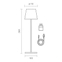 SIGOR battery table lamp NUINDIE round, CCT Switch IP54, cherry red anodised dimmable