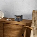 SIGOR Tafellamp op batterijen NUTALIS 10X10CM Cubusvorm, CCT Switch, met Touch-Dimmer, met Lader IP54, nacht zwart dimbaar