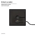 SIGOR Tafellamp op batterijen NUTALIS 10X10CM Cubusvorm, CCT Switch, met Touch-Dimmer, met Lader IP54, nacht zwart dimbaar
