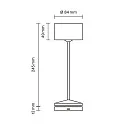 SIGOR Tafellamp op batterijen VELUNA up / down, CCT Switch, Set van 1, met Touch-Dimmer IP44, nacht zwart dimbaar