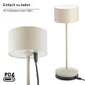 SIGOR Tafellamp op batterijen VELUNA up / down, CCT Switch, Set van 1, met Touch-Dimmer IP44, duin beige dimbaar