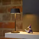 SIGOR battery table lamp FACETTA down, CCT Switch, set of 1, with touch dimmer IP44, night black dimmable