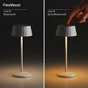 battery table lamp FACETTA down, CCT Switch, set of 3, with touch dimmer IP44, dune beige dimmable