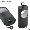SIGOR Tafellamp op batterijen LUNARI met USB-Aansluiting, CCT Switch, met Handvat, met Touch-Dimmer IP44, mat, nacht zwart dimbaar