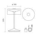 battery table lamp NUMOTION CCT Switch, with touch dimmer IP54, powder coated, night black dimmable