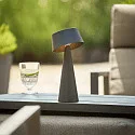 SIGOR battery table lamp SOLINO IP44, graphite grey dimmable