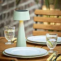SIGOR battery table lamp SOLINO IP44, sage green dimmable
