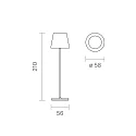 SIGOR battery table lamp NUINDIE POCKET USB-C up / down, with USB connection, CCT Switch, with touch dimmer IP54, dune beige dimmable