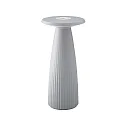 battery table lamp NUFLAIR CCT Switch, with touch dimmer, perforated IP54, fog grey dimmable
