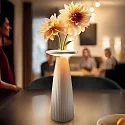 SIGOR Tafellamp op batterijen NUFLAIR CCT Switch, met aanraakdimmer, gebrüllt IP54, duin beige dimbaar